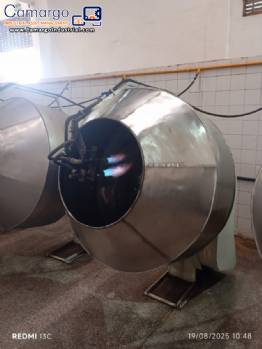 Stainless steel 100-liter coating pan with burners