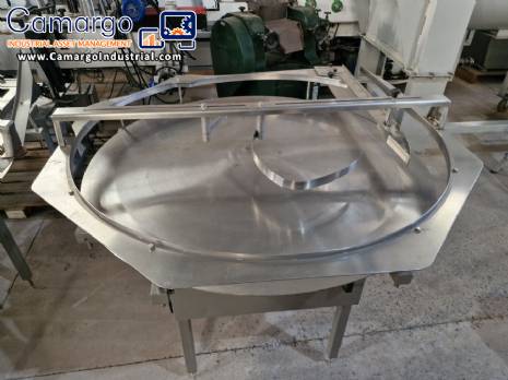 Masipack 1200 mm stainless steel rotating accumulator table