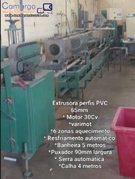 PVC profile extruder with 65 mm screw, Miotto brand.