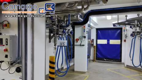 Spirax Sarco stainless steel container sterilization system with automatic valves.