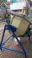 Tilting concrete mixer-type coating pan with blower for caramelization.
