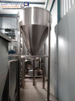 Stainless steel storage silo 2000 L