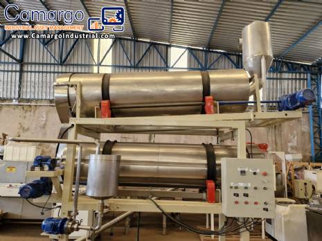 Continuous rotating stainless steel tempering dryer for snacks Inbramaq