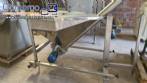 Inclined screw conveyor with stainless steel silo