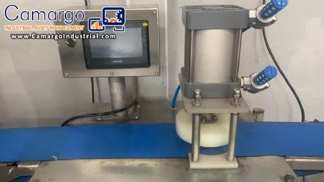 Machine for flattening and thinning biscuit dough 120 units per minute