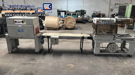 Automatic L-sealer with shrink tunnel. Automatic L-sealer with shrink tunnel.